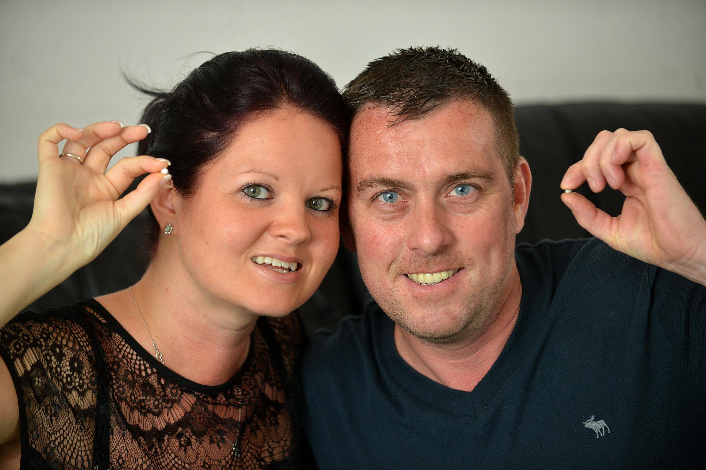 Engaged couple Caroline Costello and <b>Mark Jupp</b> with pearls they found while <b>...</b> - 4307060