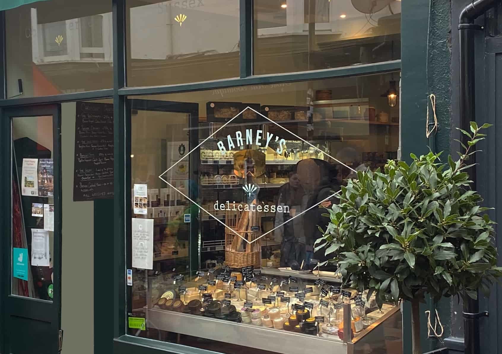 Barney’s Brighton and, right, Michaela with the shop’s namesake. Below, a selection of products available at the deli Pictures: Safa Sahbaz