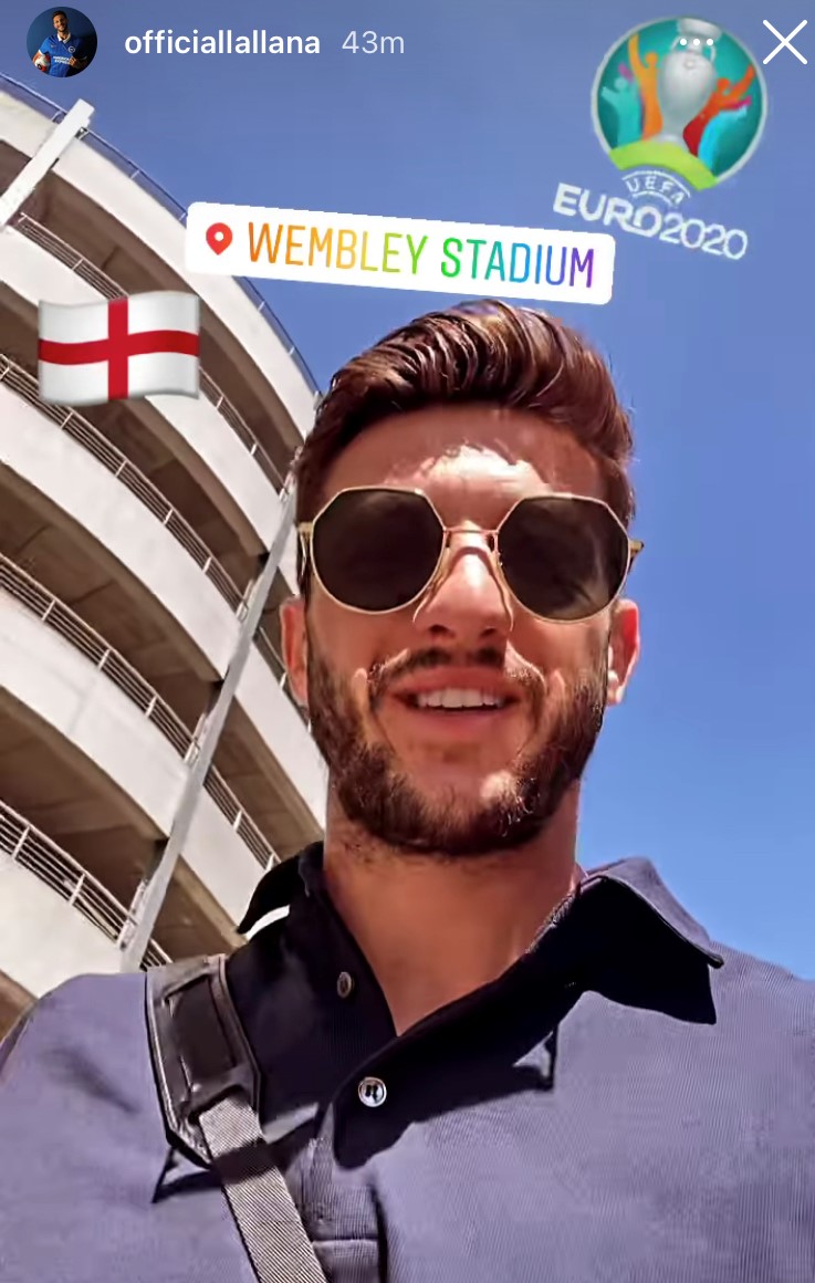 Albion star Adam Lallana cheers England at Wembley