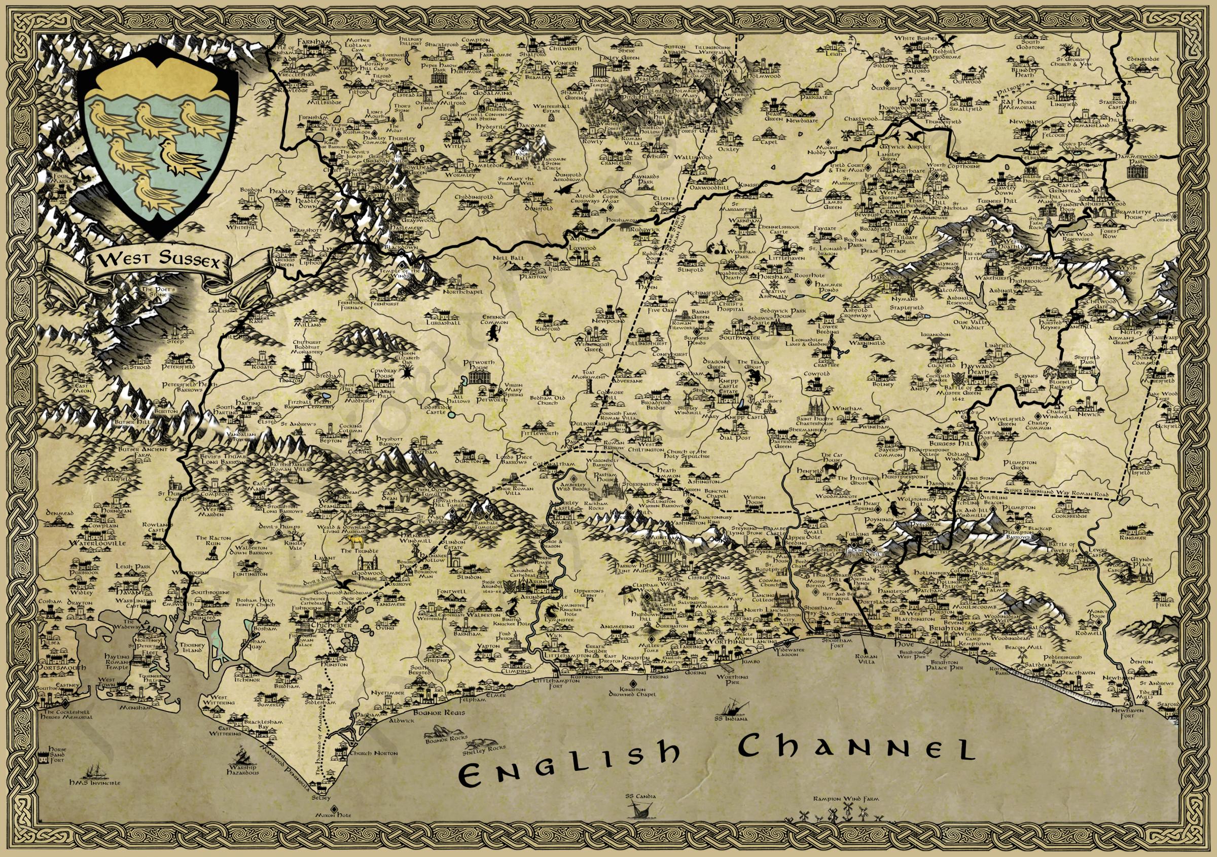 Man Designs Lord Of The Rings Style Map Of Sussex The Argus