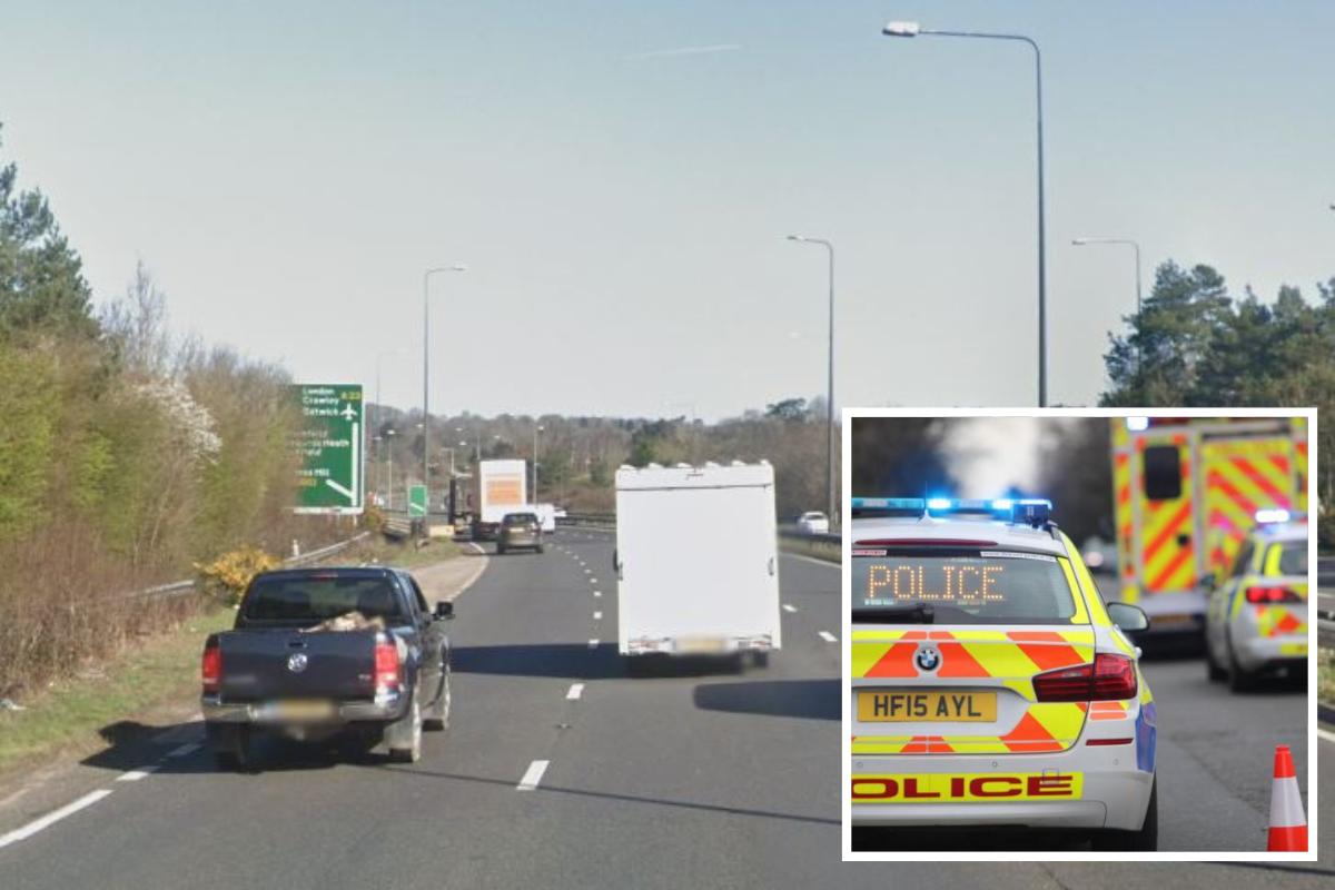Three miles of queues on A23 near Bolney after crash