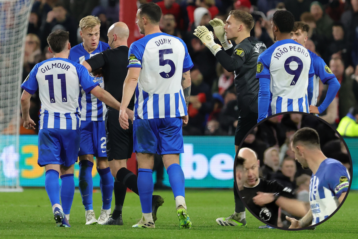 Sent-off Lewis Dunk 'regretted' comment to Anthony Taylor