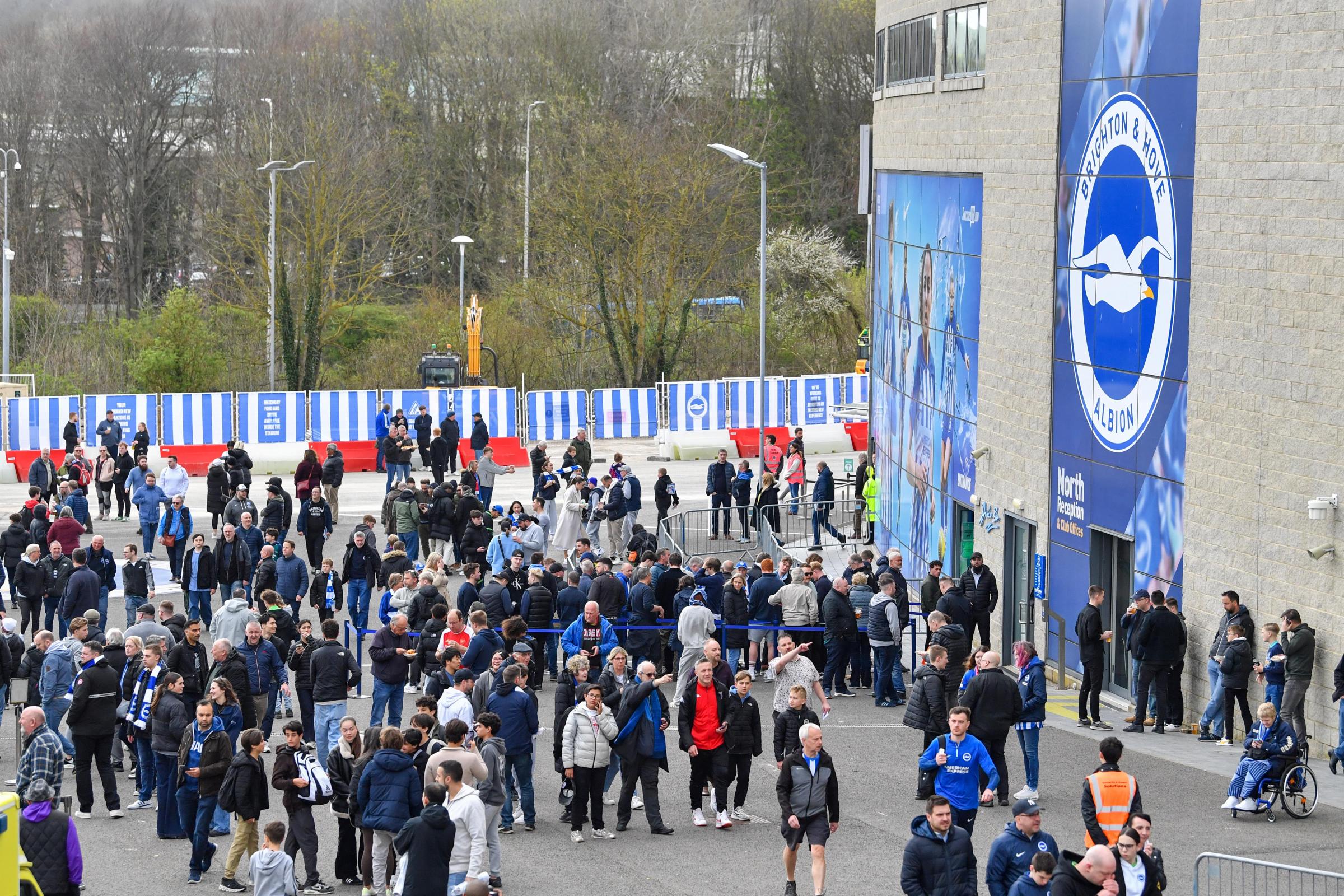 Work under way on Brighton's Fan Zone at the Amex