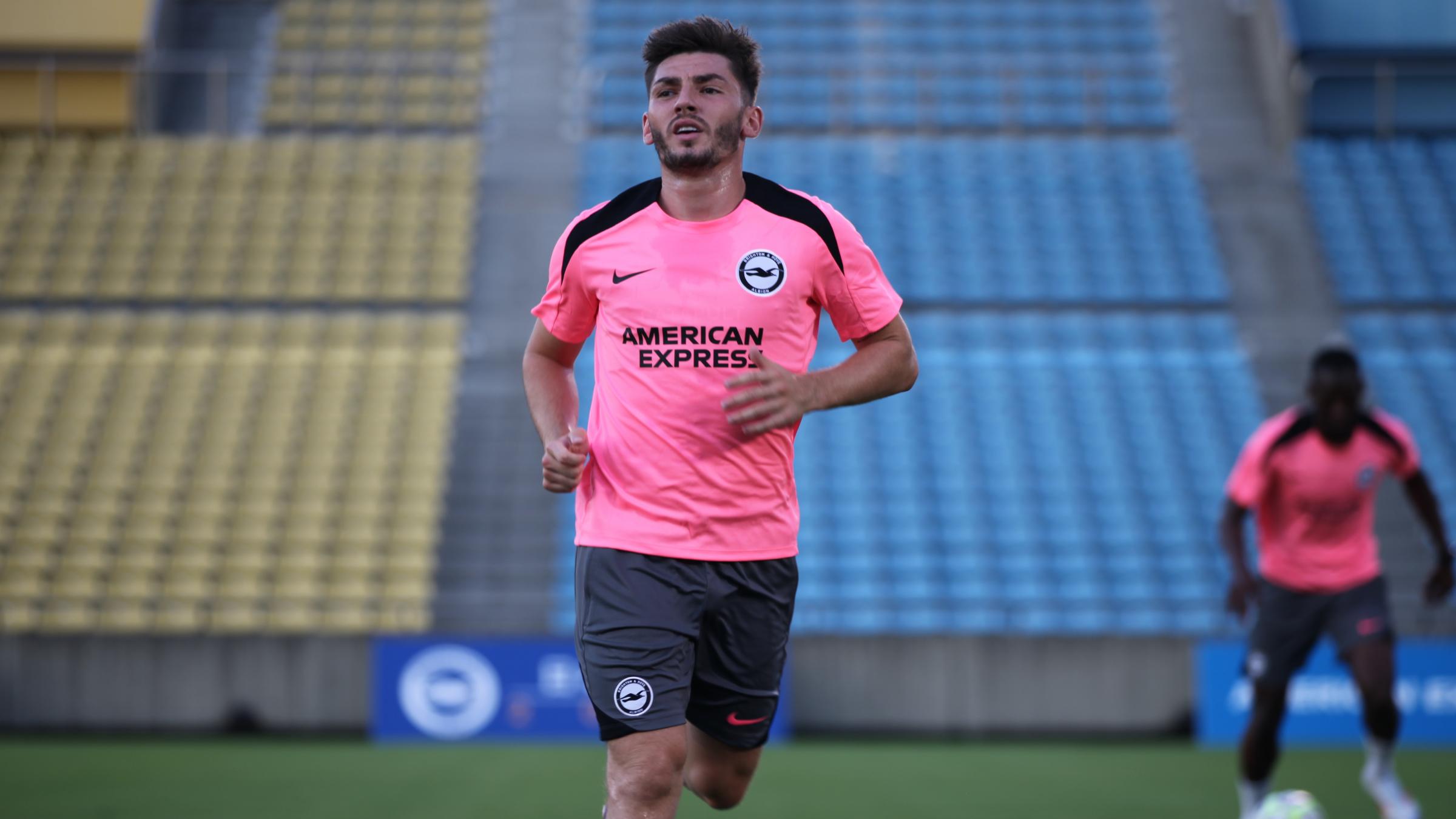 Brighton's Billy Gilmour, wanted by Napoli, is hard at work in Japan